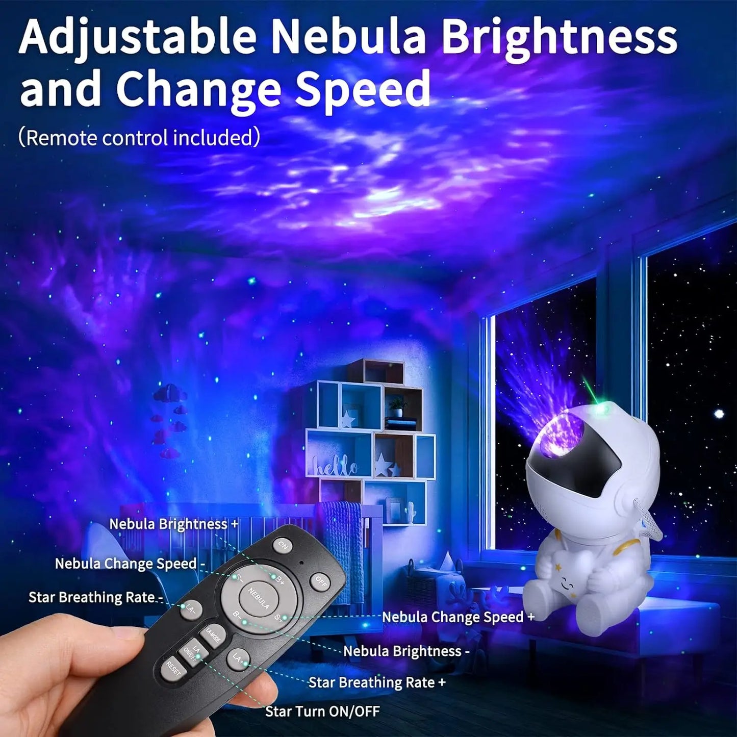 Galaxy Star Astronaut Projector Light Starry Sky Porjectors Lamp Decoration Bedroom Room Nebula LED Night Light Child Adult Gift